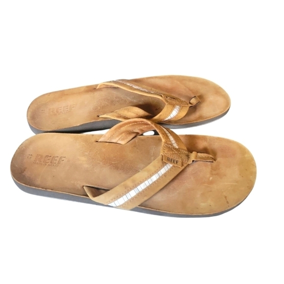 Reef Men\'s Bronze Tan Ojai Classic Leather Thong Sandals 13
